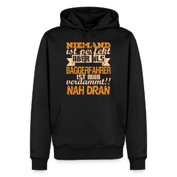 Lustiger Baggerfahrer Bagger Vater Spruch - Männer Premium Bio Hoodie - Schwarz - Vorne - Nico (187cm)