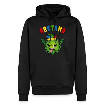 Fasching Karneval Corona Virus Narrenkappe Abstand - Männer Premium Bio Hoodie - Schwarz - Vorne - Nico (187cm)