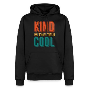 Kind is the new cool - Men’s Premium Organic Hoodie - black - Front - Nico (187cm)