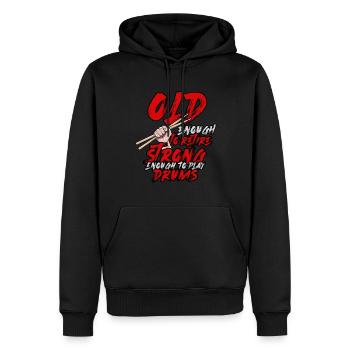 Schlagzeug Rentner Drumsticks Band Trommel Musik - Männer Premium Bio Hoodie - Schwarz - Vorne - Nico (187cm)