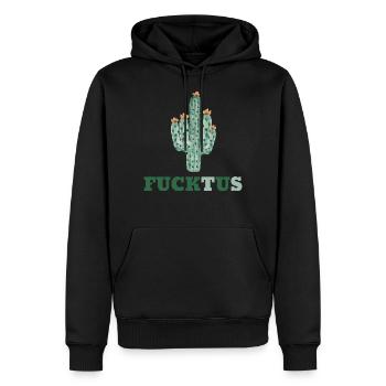 Fuck you - majeur - doigt puant - cactus - Sweat à capuche Premium bio Homme - noir - Devant - Nico (187cm)
