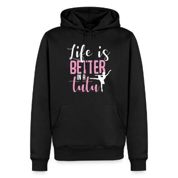Ballet - Herre Premium økologisk hoodie - sort - Foran - Nico (187cm)