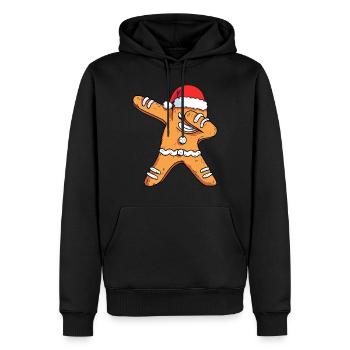 Tupfen Lebkuchen Santa Weihnachten - Männer Premium Bio Hoodie - Schwarz - Vorne - Nico (187cm)