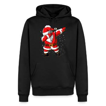 Dabbing Santa Claus Christmas - Sweat à capuche Premium bio Homme - noir - Devant - Nico (187cm)