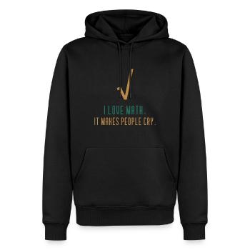 J'aime les maths - Citation drôle de maths - Sweat à capuche Premium bio Homme - noir - Devant - Nico (187cm)