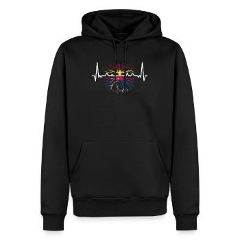 Français Serbe Drapeau Serbe - Sweat à capuche Premium bio Homme - noir - Devant - Nico (187cm)