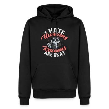 Waschbär - Männer Premium Bio Hoodie - Schwarz - Vorne - Nico (187cm)
