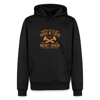 Hufschmied Hufschmiede Schmiede Geschenkidee - Männer Premium Bio Hoodie - Schwarz - Vorne - Nico (187cm)