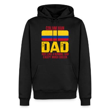 Père colombien drapeau de la Colombie à la Paterta - Sweat à capuche Premium bio Homme - noir - Devant - Nico (187cm)