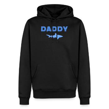Papa papa papa papa - Sweat à capuche Premium bio Homme - noir - Devant - Nico (187cm)