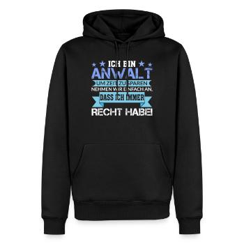 Anwalt - Männer Premium Bio Hoodie - Schwarz - Vorne - Nico (187cm)