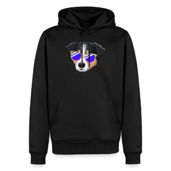 Appenzeller Sennenhund avec des lunettes de soleil - Sweat à capuche Premium bio Homme - noir - Devant - Nico (187cm)