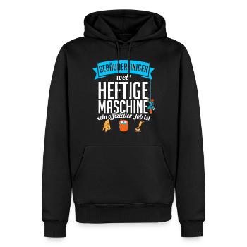 Geschenk für Gebäudereiniger - Männer Premium Bio Hoodie - Schwarz - Vorne - Nico (187cm)