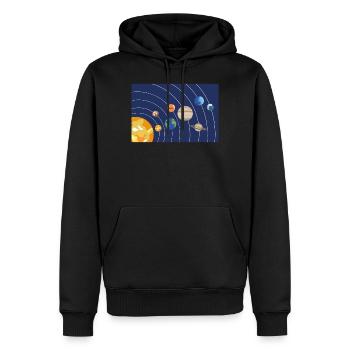 Sonnensystem Sonne Planeten Umlaufbahnen - Männer Premium Bio Hoodie - Schwarz - Vorne - Nico (187cm)