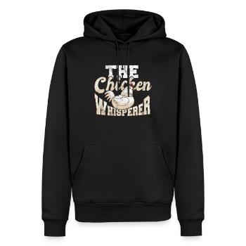 poulet - Sweat à capuche Premium bio Homme - noir - Devant - Nico (187cm)