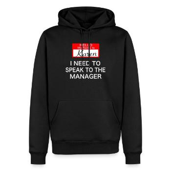 Karen Bonjour, je m'appelle Karen. costume d'Halloween - Sweat à capuche Premium bio Homme - noir - Devant - Nico (187cm)