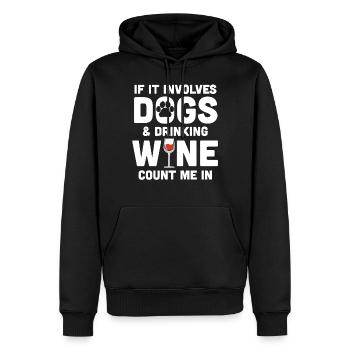 Hunde und Wein - Rotweinhund - Männer Premium Bio Hoodie - Schwarz - Vorne - Nico (187cm)