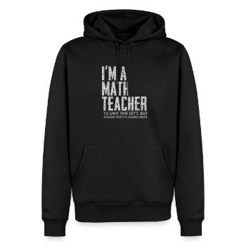 Professeur de mathématiques - Sweat à capuche Premium bio Homme - noir - Devant - Nico (187cm)