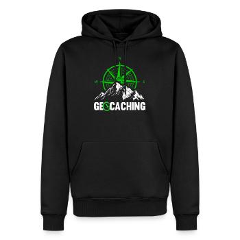 Geocaching Cache Radar GPS Geocacher Geschenk - Männer Premium Bio Hoodie - Schwarz - Vorne - Nico (187cm)