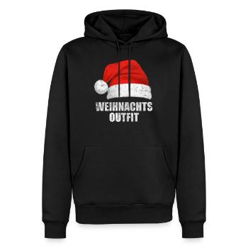Weihnachts Outfit Weihnachten Weihnachtsmann Mütze - Männer Premium Bio Hoodie - Schwarz - Vorne - Nico (187cm)