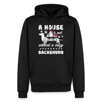 Maison de teckel sans teckel - Sweat à capuche Premium bio Homme - noir - Devant - Nico (187cm)