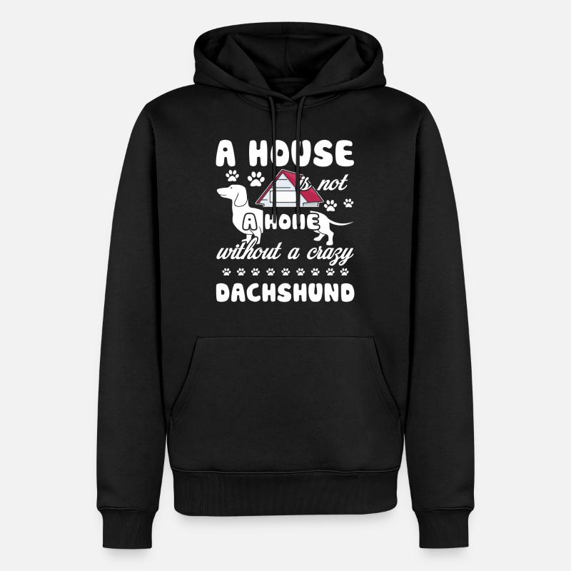 Dackelhaus ohne Dackel - Männer Premium Bio Hoodie - Schwarz