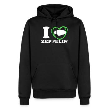 I LOVE MY ZEPPELIN ZEPPELINS LOVERS - Men’s Premium Organic Hoodie - black - Front - Nico (187cm)