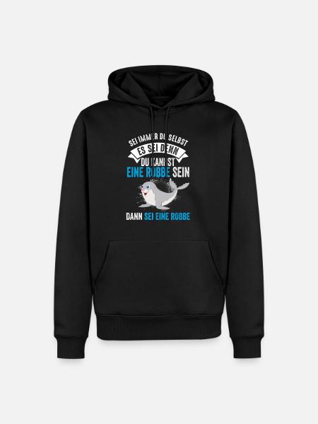 Robben Machen Mich Glücklich Geschenk - Männer Premium Bio Hoodie - Schwarz