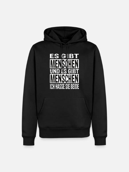 Ich Hasse Menschen - Männer Premium Bio Hoodie - Schwarz