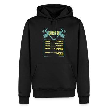 Cadeau horaire de paysagiste - Sweat à capuche Premium bio Homme - noir - Devant - Nico (187cm)