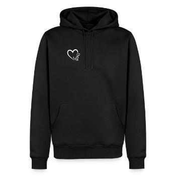 Cadeau de dinosaure coeur Tyrannosaurus Rex - Sweat à capuche Premium bio Homme - noir - Devant - Nico (187cm)