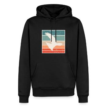 Fauconnerie chasse au trésor oiseau de proie fauconnier graphique - Sweat à capuche Premium bio Homme - noir - Devant - Nico (187cm)