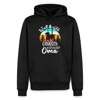 weltbeste deutsch kurzhaar oma - Männer Premium Bio Hoodie - Schwarz - Vorne - Nico (187cm)