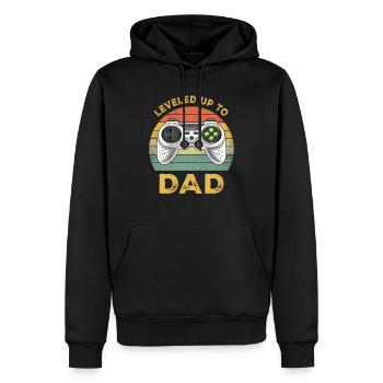 Leveled Up To Daddy Pregnancy Announcement Gift - Männer Premium Bio Hoodie - Schwarz - Vorne - Nico (187cm)