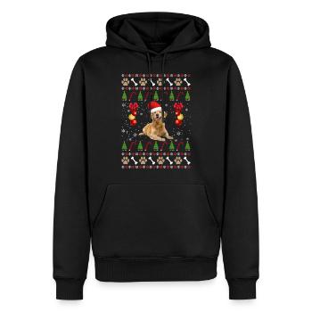 Idée cadeau de chandail de chien de Noël laid - Sweat à capuche Premium bio Homme - noir - Devant - Nico (187cm)