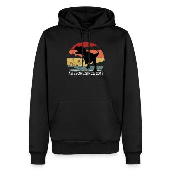 3. Geburtstag Kids Geburtsjahr 2017 Dinosaurier - Männer Premium Bio Hoodie - Schwarz - Vorne - Nico (187cm)