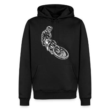 Whip Whipping Motocross Supermoto Supermotard - Sweat à capuche Premium bio Homme - noir - Devant - Nico (187cm)