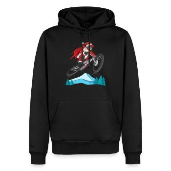 Vélo de montagne VTT BMX cadeau de Noël - Sweat à capuche Premium bio Homme - noir - Devant - Nico (187cm)