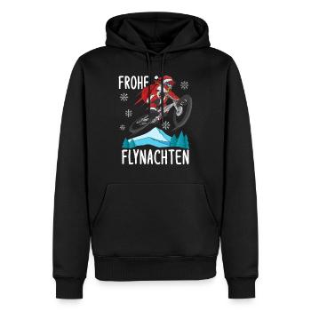 Mountainbike Weihnachtsmann MTB BMX Weihnachten - Männer Premium Bio Hoodie - Schwarz - Vorne - Nico (187cm)
