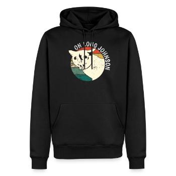 Oh Long Johnson Chat Rétro Vintage Cadeau - Sweat à capuche Premium bio Homme - noir - Devant - Nico (187cm)