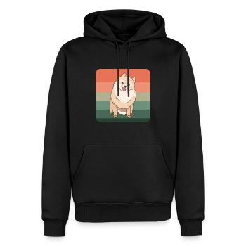 Pomeranian Zwergspitz Pommerscher Grafik - Männer Premium Bio Hoodie - Schwarz - Vorne - Nico (187cm)