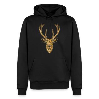Chemises à visage géométrique de cerf - Sweat à capuche Premium bio Homme - noir - Devant - Nico (187cm)