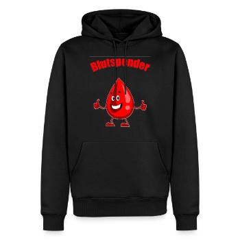 Blood donor blood donation gift idea gift - Men’s Premium Organic Hoodie - black - Front - Nico (187cm)