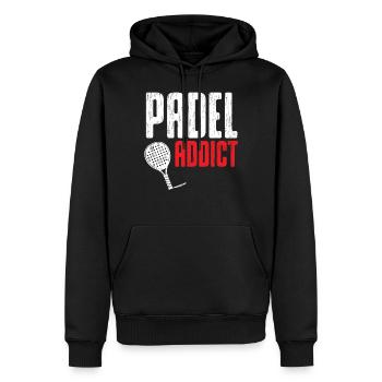 Padel Süchtig - Padel Tennis - Männer Premium Bio Hoodie - Schwarz - Vorne - Nico (187cm)