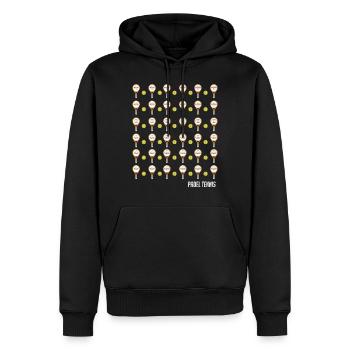 Tennis de padel - Tennis de padel Sticker - Sweat à capuche Premium bio Homme - noir - Devant - Nico (187cm)