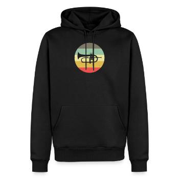 Cadeau de corne de joueur de corne de joueur de corne de bugle - Sweat à capuche Premium bio Homme - noir - Devant - Nico (187cm)