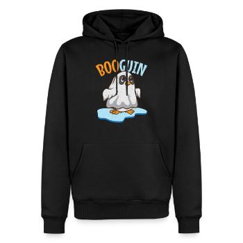Halloween booguin pingouin dans un fantôme comme cadeau - Sweat à capuche Premium bio Homme - noir - Devant - Nico (187cm)