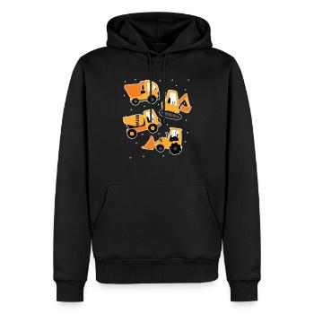 Machines de construction de camion de malaxeur de béton d'excavatrice - Sweat à capuche Premium bio Homme - noir - Devant - Nico (187cm)