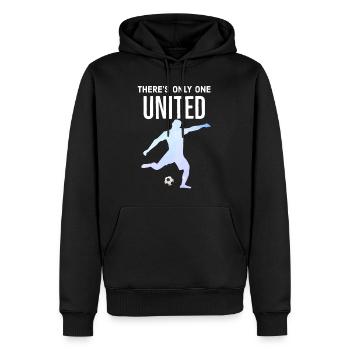 Manchester, Royaume-Uni, Manchester, Royaume-Uni - Sweat à capuche Premium bio Homme - noir - Devant - Nico (187cm)