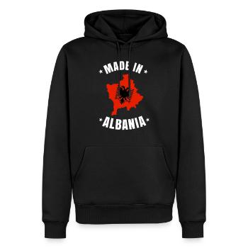 Albanie - Sweat à capuche Premium bio Homme - noir - Devant - Nico (187cm)